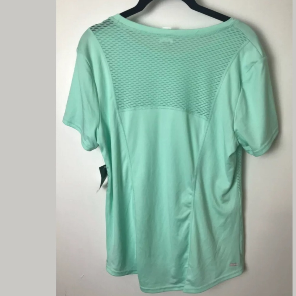 New DANSKIN NOW Mint Green Workout Tee Shirt Top - Picture 2 of 4